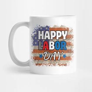 Happy Labor Day with American Flag Mug